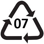 Recycling Symbol 07 auf den Tritanflaschen